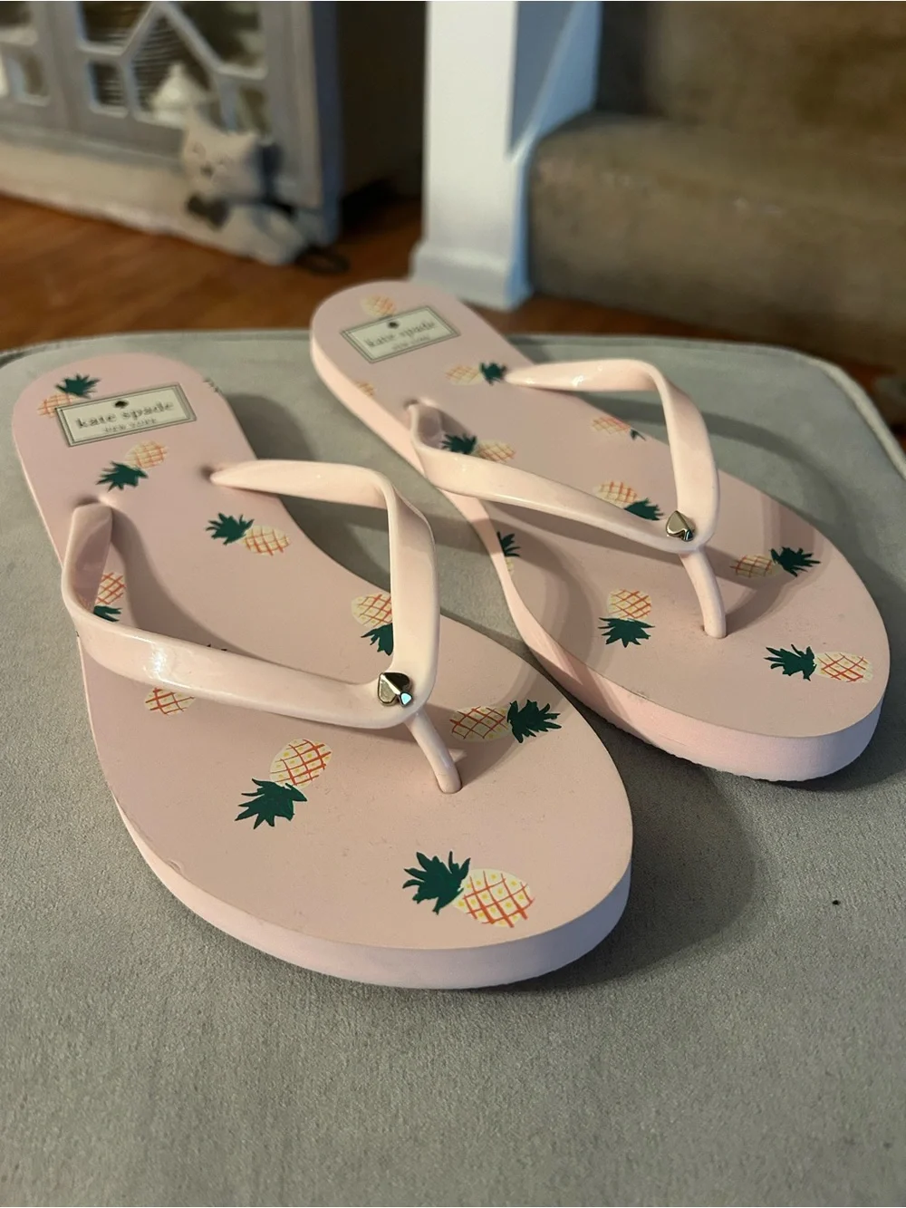 kate spade Pink Pineapple Pattern Flip Flops